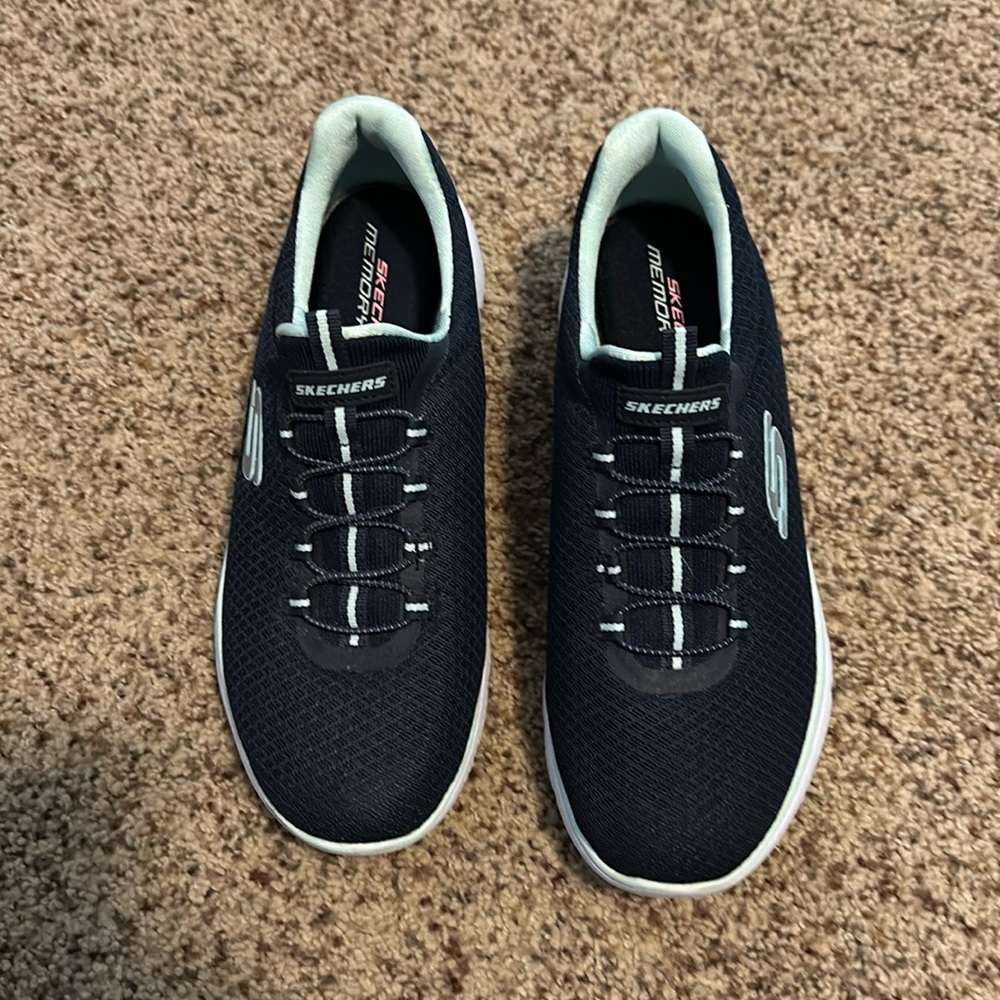Size 8 Skechers memory foam slip on sneakers